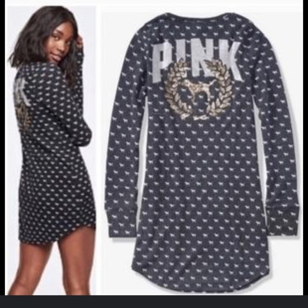 PINK Bling pajama dress🖤